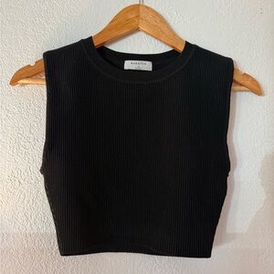 Aritizia Babaton - Black Sculpt Knit Ribbed Muscle Tank | Women's Medium